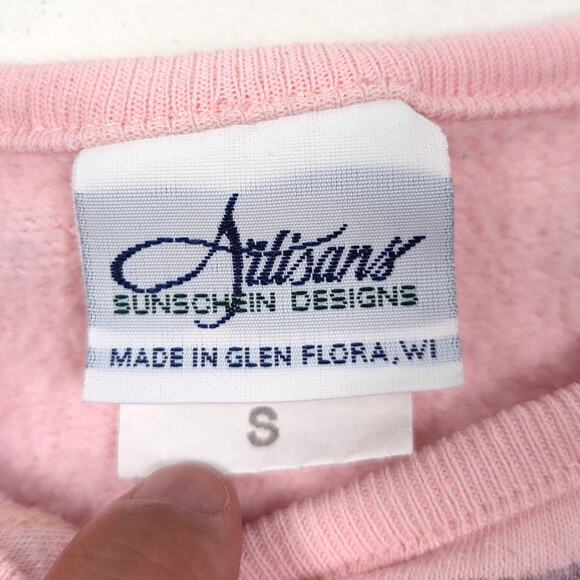 Vintage Artisans Cardigan Sweater Girls Size 4T Pink Bunny Rabbit - Picture 4 of 5